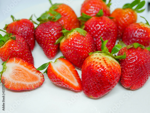 Fototapeta Naklejka Na Ścianę i Meble -  strawberries on a white