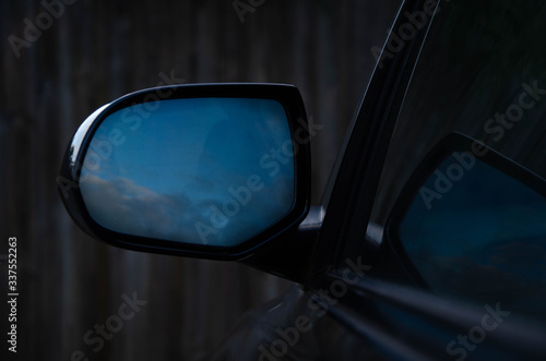 Reflection of a Car Rear Mirror