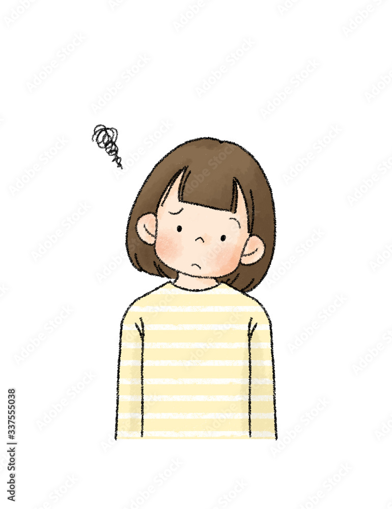 女の子 表情（呆れ顔） Stock イラスト | Adobe Stock