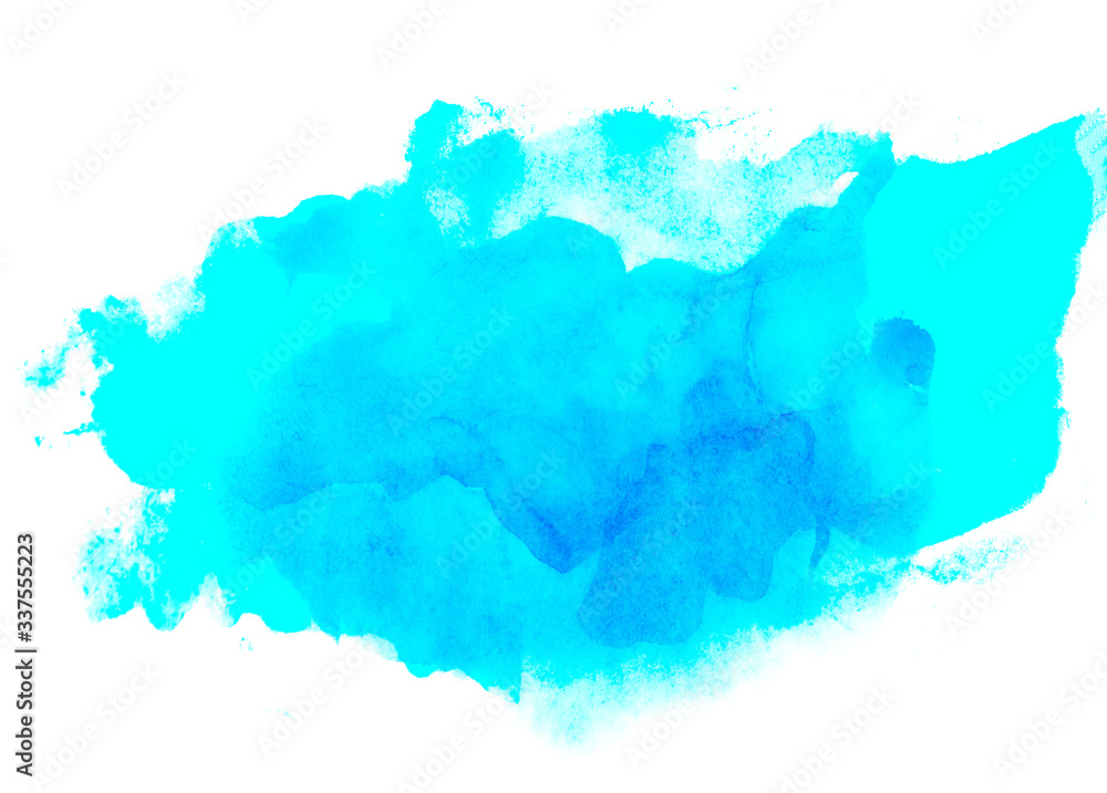 Watercolor illustration art abstract blue color texture background.