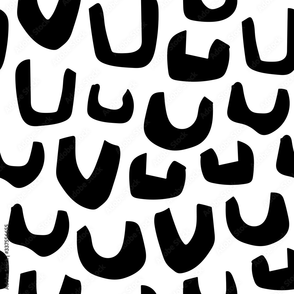 Black and white abstract hand drawn seamless pattern Black and white abstract hand drawn seamless pattern
