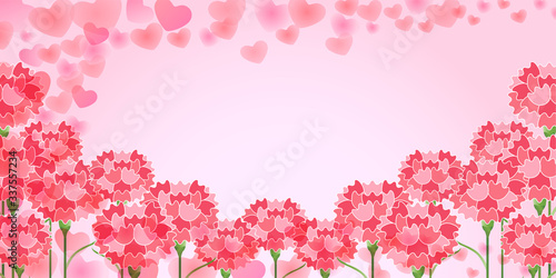 母の日　ハート　カーネーション　背景