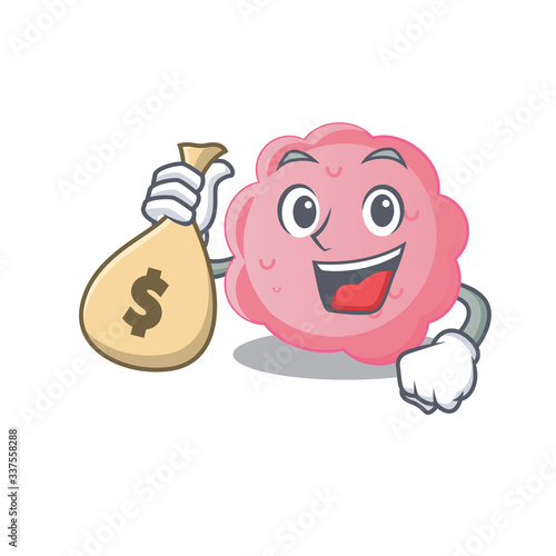Rich anaplasma phagocytophilum cartoon design holds money bags