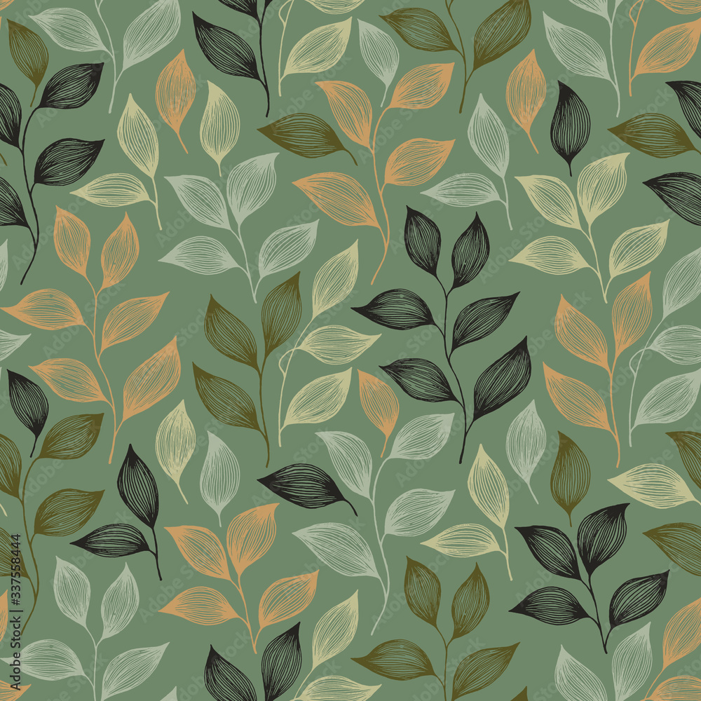 Wrapping tea leaves pattern seamless vector illustration. Wrapping tea leaves pattern seamless vector illustration.