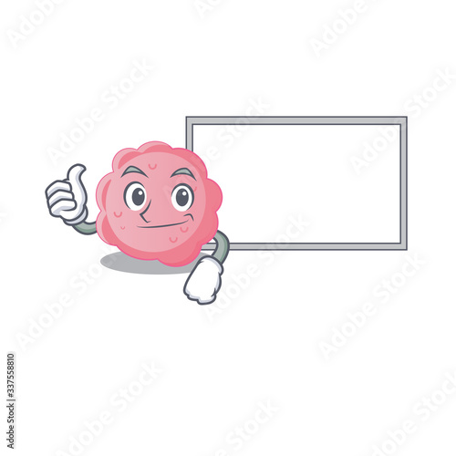 Humorous anaplasma phagocytophilum cartoon design Thumbs up bring a white board