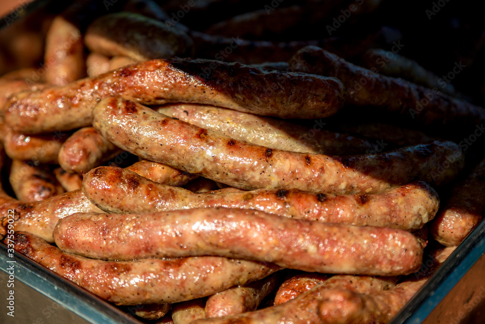 German sausages on the grill for the holiday German sausages on the grill for the holiday