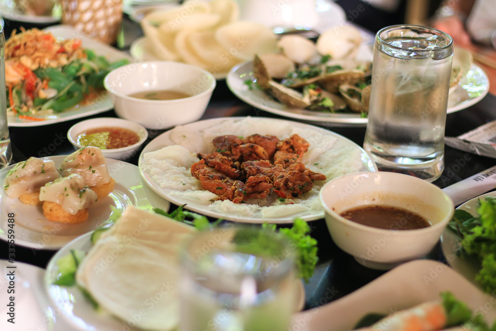 Vietnamese food in Da Nang restaurant.