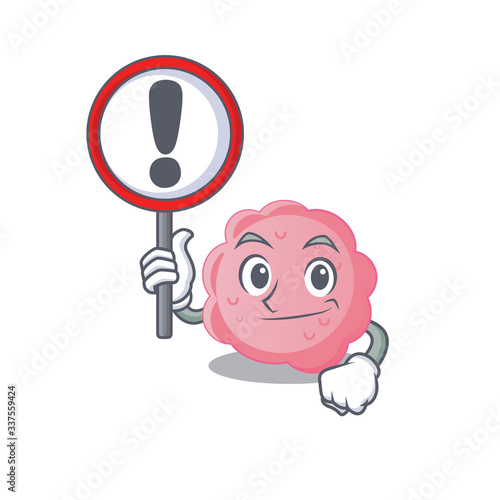 An icon of anaplasma phagocytophilum cartoon design style with a sign board