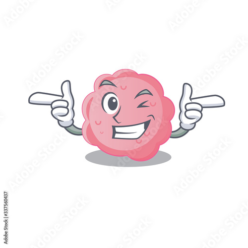 Cartoon design concept of anaplasma phagocytophilum with funny wink eye