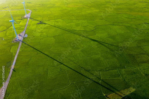 Landscape with Turbine Green Energy Electricity, Windmill for electric power ...