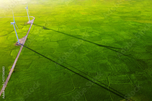 Landscape with Turbine Green Energy Electricity, Windmill for electric power ...