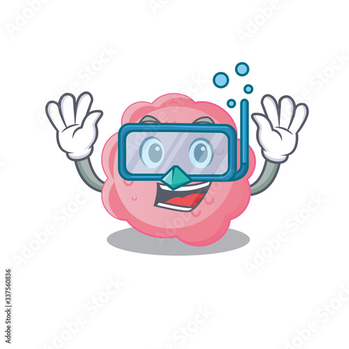 Anaplasma phagocytophilum mascot design concept wearing diving glasses