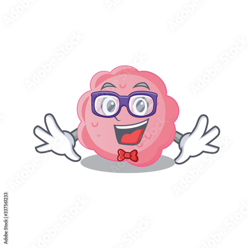 Mascot design style of geek anaplasma phagocytophilum with glasses