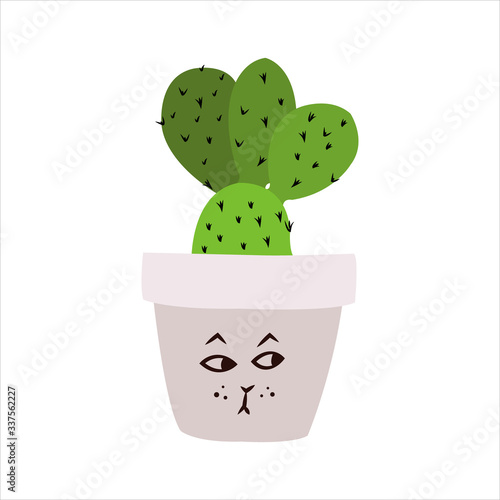 Cute cactus succulent clip art illustration botanical cartoon