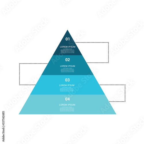 Fotografie, Obraz Triangle pyramid chart infographic flat vector diagram for presentations