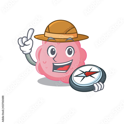 mascot design concept of anaplasma phagocytophilum explorer with a compass