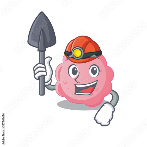 Anaplasma phagocytophilum miner cartoon design concept with tool and helmet