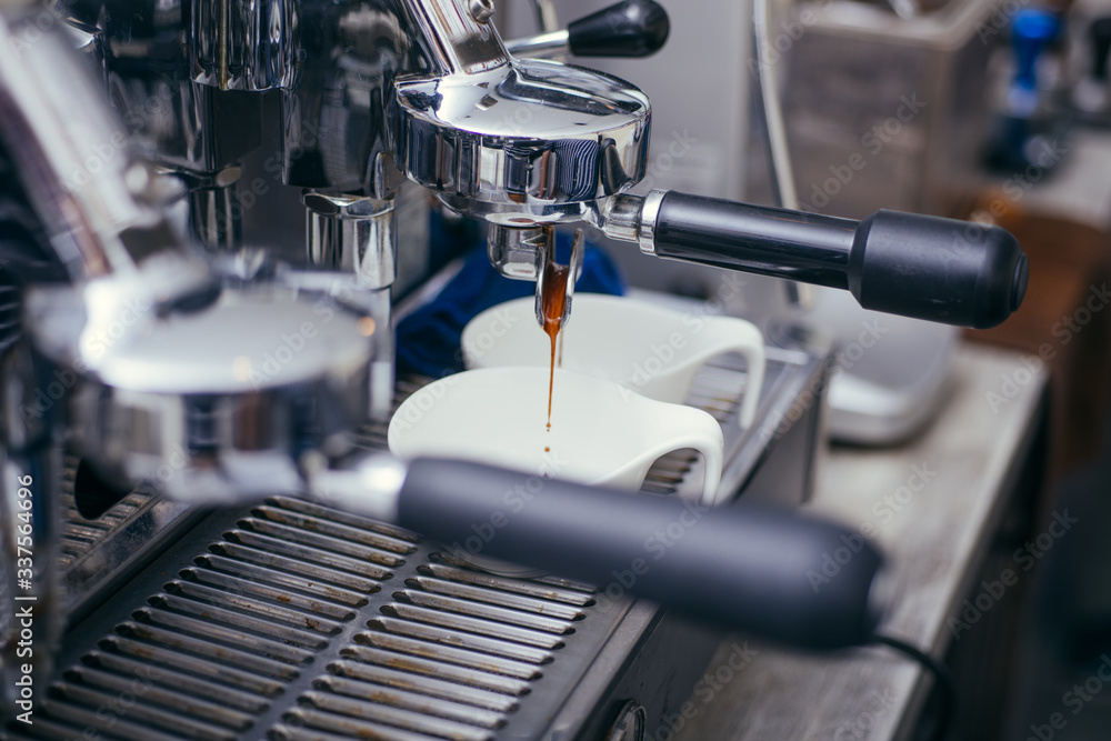 Process of making hot coffee from coffee machine Process of making hot coffee from coffee machine