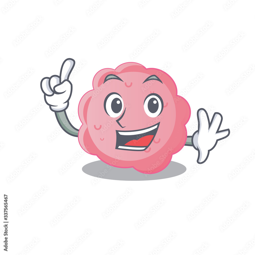 Anaplasma phagocytophilum mascot character design with one finger gesture Anaplasma phagocytophilum mascot character design with one finger gesture