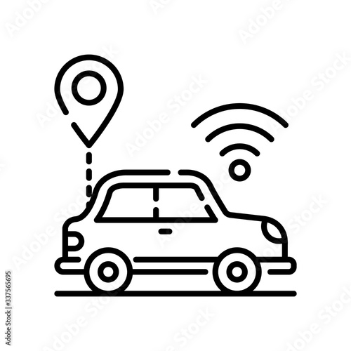 Connected Car Vector Icon