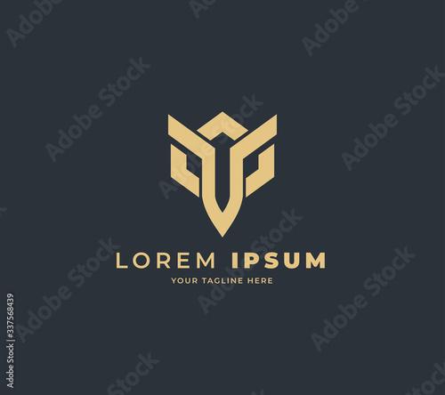 dark warrior logo design vector