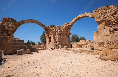 The remains of Saranta Kolones castle. Paphos Archaeological Park. Cyprus