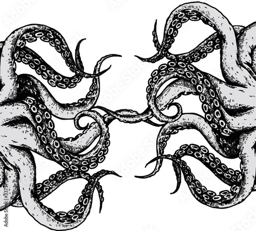 Tentacles isolated illustration on white background 