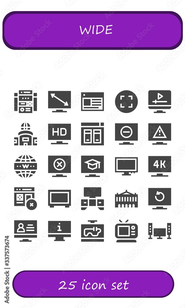 Modern Simple Set of wide Vector filled Icons Modern Simple Set of wide Vector filled Icons