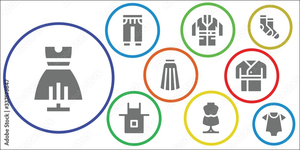 Modern Simple Set of garment Vector filled Icons Modern Simple Set of garment Vector filled Icons