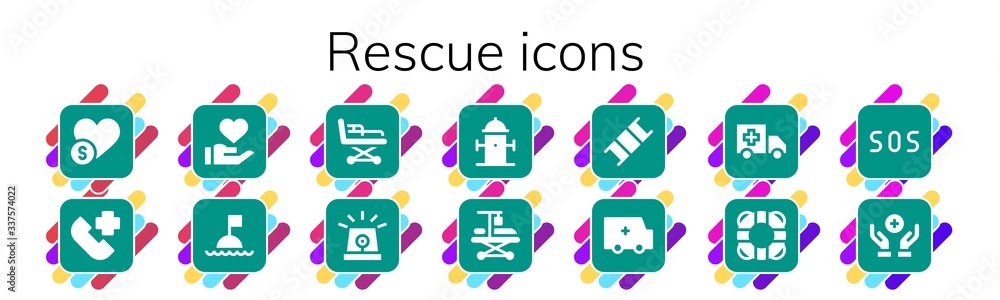 rescue icon set rescue icon set