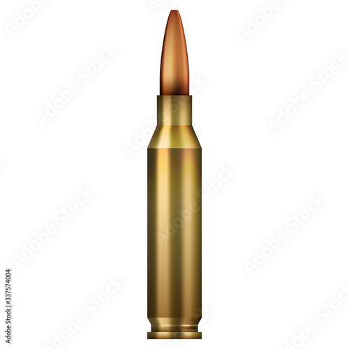 Photo high caliber bullet in full color