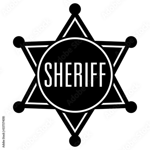 sheriff badge star in black and white
