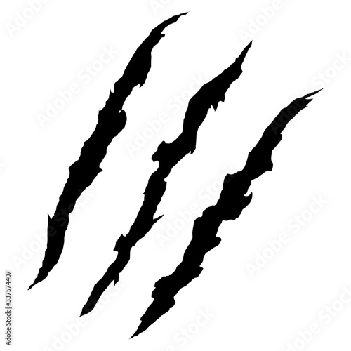 claw scratch marks in black and white