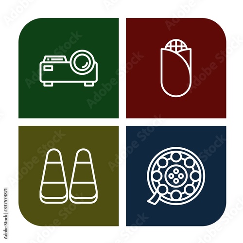 Set of popcorn icons