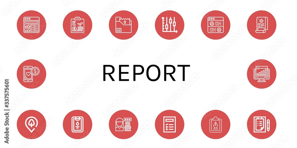 report icon set report icon set