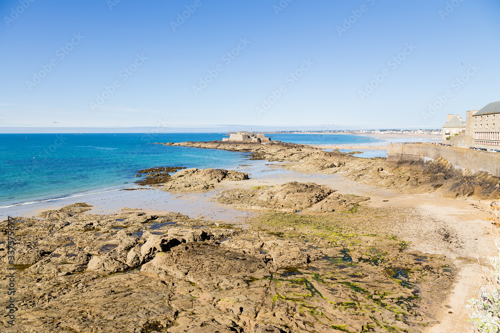 Saint-Malo, France. Scenic view of the coast from the ramparts