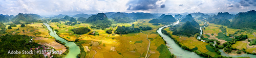 Rice and rice field at Phong Nam village in Trung Khanh, Cao Bang, Vietnam. Landscape of area Trung Khanh, Cao Bang, Vietnam. © Hien Phung