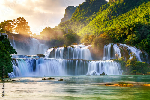 Konstfotografi Royalty high quality free stock image aerial view of “ Ban Gioc “ waterfall, Cao Bang, Vietnam