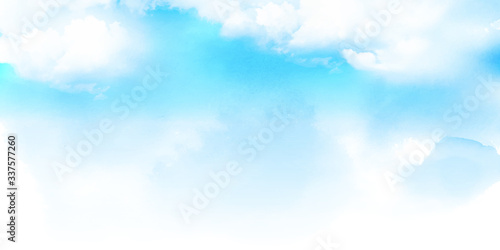 空　水彩　和紙　背景