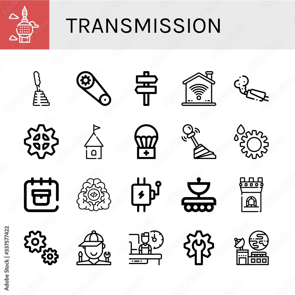 transmission simple icons set transmission simple icons set