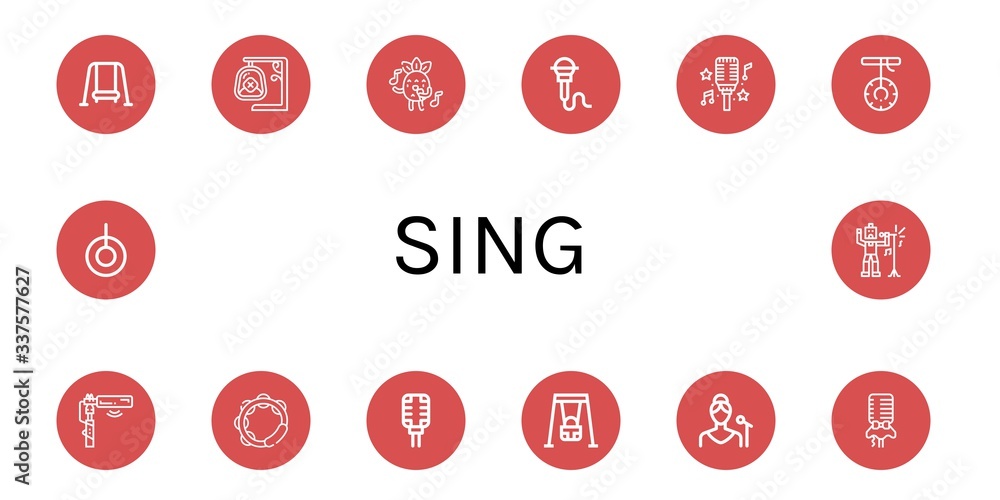 sing simple icons set sing simple icons set