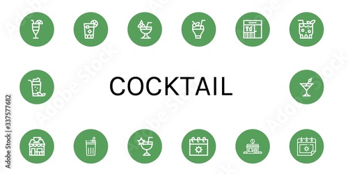 cocktail icon set