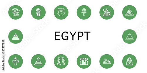 egypt simple icons set
