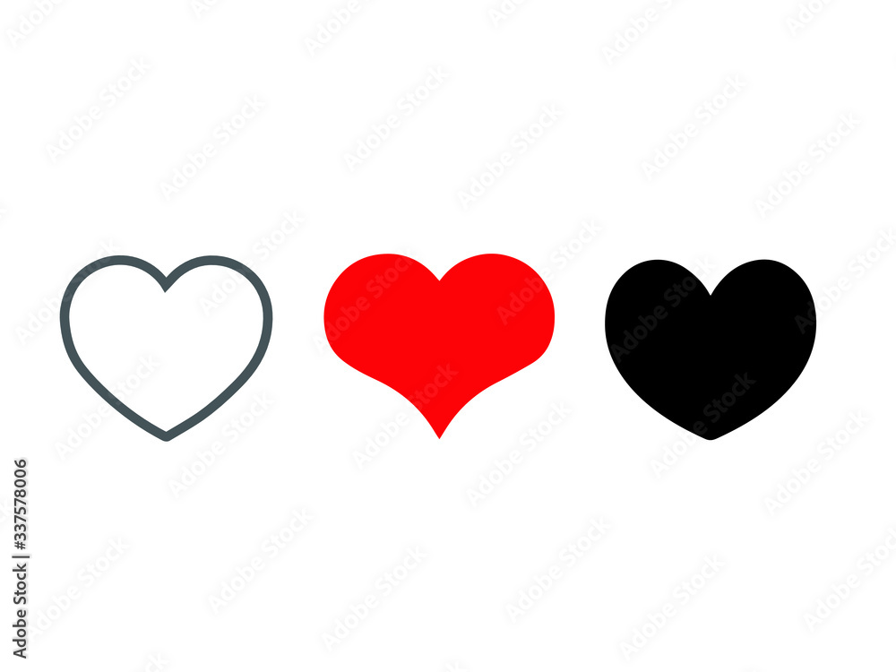 Collection of heart illustrations, Love symbol icon set, love symbol,
White background