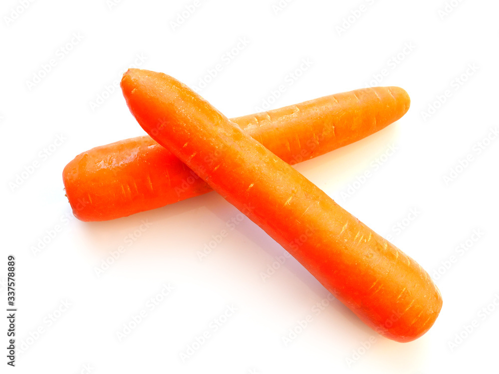 Top view of orange carrot isolated on white background. Top view of orange carrot isolated on white background.