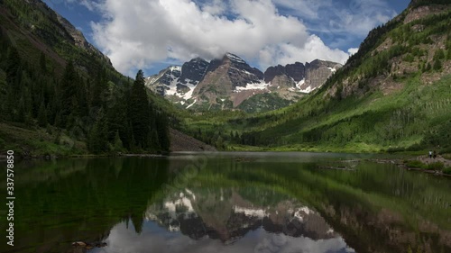 Maroon Bells Aspen Colorado Clouds Day Timelapse