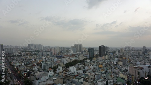 skyline of ho chi minh city at dusk