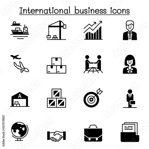 International business icon set vector illustration graphic design