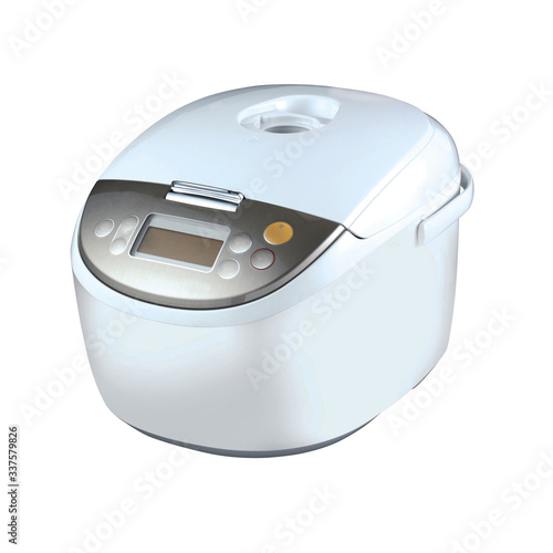 Rice cooker isolated on white background with clipping path.