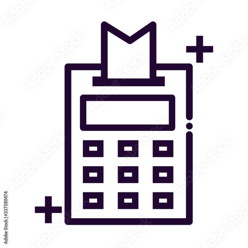 calculator with ticket line style icon